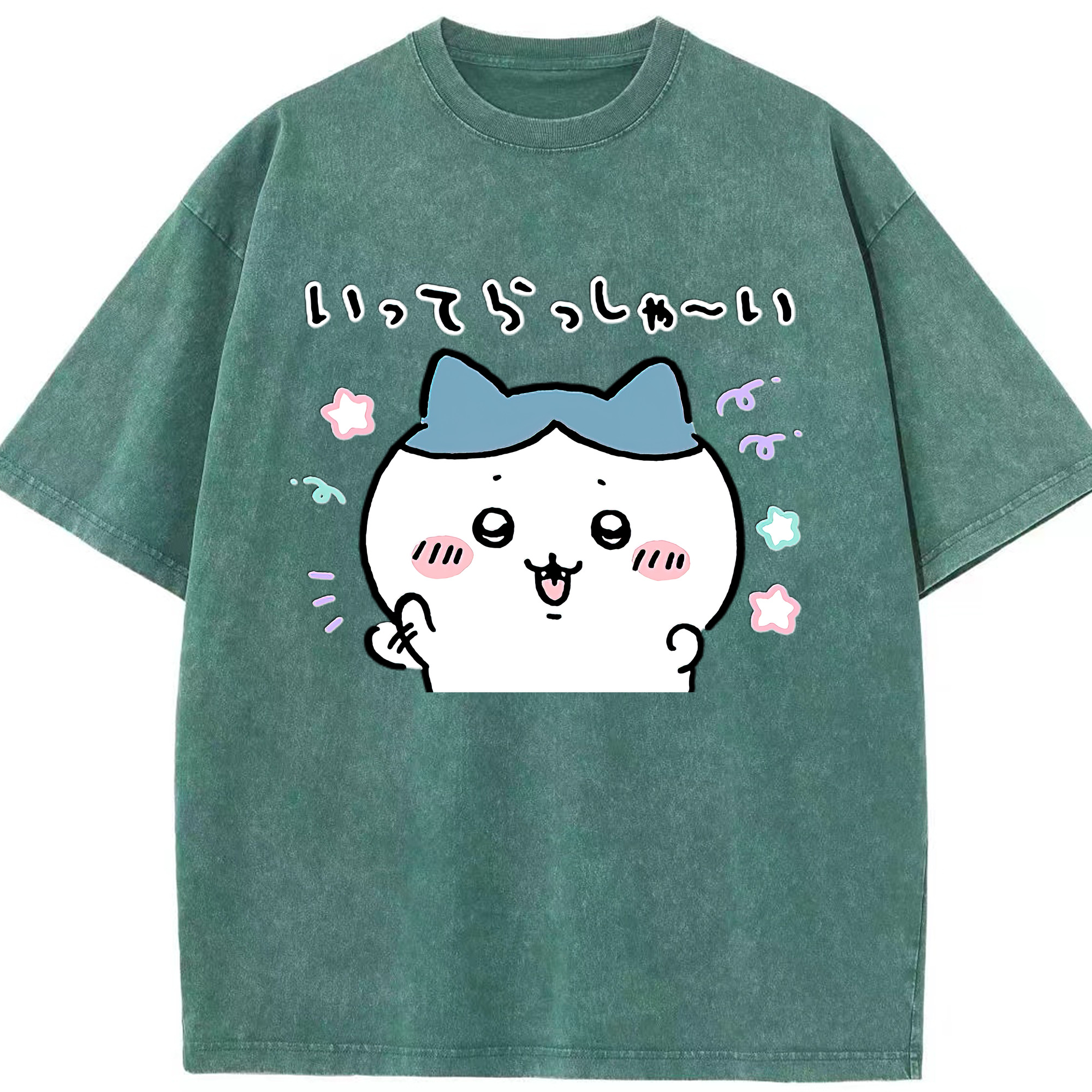 （画像用） ちいかわ ハチワレ Chii-kawa hachiware 綿100% ヴィンテージ風 半袖Tシャツ（フロントプリント）